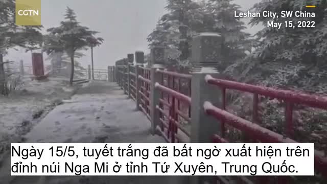 thumbnail - Cảnh tượng tuyết rơi mùa hè hiếm thấy ở Trung Quốc
