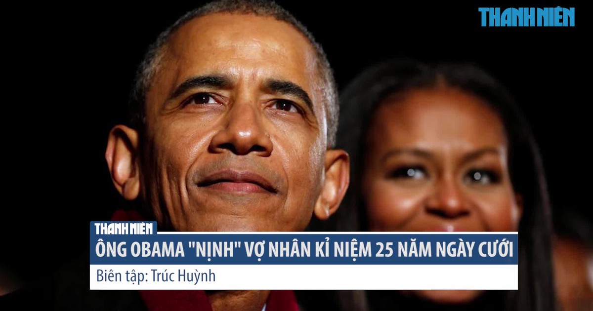 Vợ chồng cựu Tổng thống Obama 'yêu xa' trong kỉ niệm đám cưới bạc