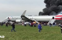 Clip: Boeing 767 bốc cháy trên đường băng