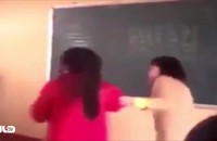 Sốc với hình ảnh cô giáo đuổi đánh học sinh