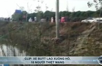 Clip: Xe buýt lao xuống hồ, 18 người thiệt mạng