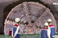 Lễ đón Robot khoan hầm “khủng” sau khi đào xong 781m dưới lòng đất