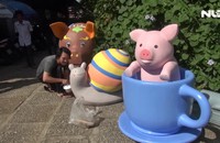 Ghi nhanh: Tất bật thi công đường hoa Nguyễn Huệ Tết Kỷ Hợi 2019