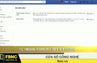 Tắt tính năng tự động phát video trên facebook