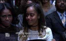 Con gái Obama khóc trong bài diễn văn của cha