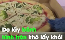 Tại sao pizza hình tròn để trong hộp vuông và cắt theo hình tam giác?