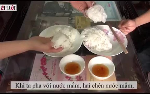 Phát hiện bún chứa hóa chất độc hại bằng nước mắm