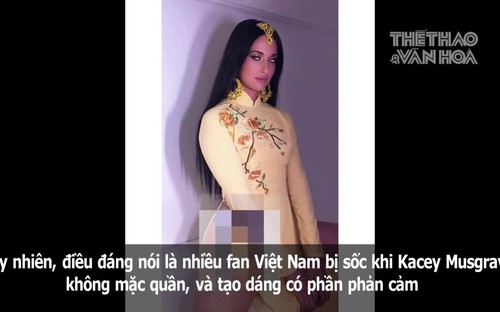 Mặc áo dài Việt theo cách chẳng giống ai, Kacey Musgraves khiến fan tranh cãi gay gắt